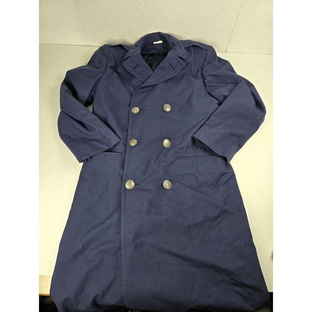 Vtg Authentic 1940s Air Force Overcoat Pea Coat Blue 100% Wool 35R Military War